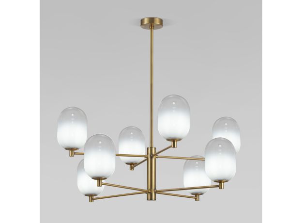 Потолочный светильник со стеклянными плафонами 60161/8 латунь