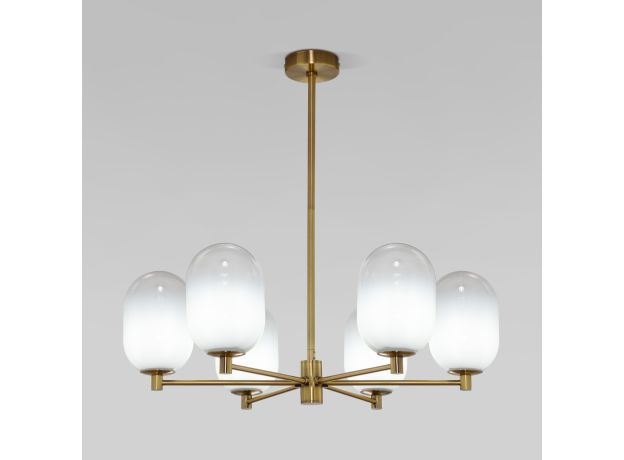 Потолочный светильник со стеклянными плафонами 60161/6 латунь