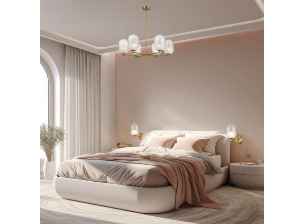 Потолочный светильник со стеклянными плафонами 60161/6 латунь