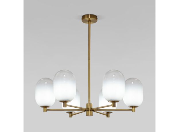 Потолочный светильник со стеклянными плафонами 60161/6 латунь