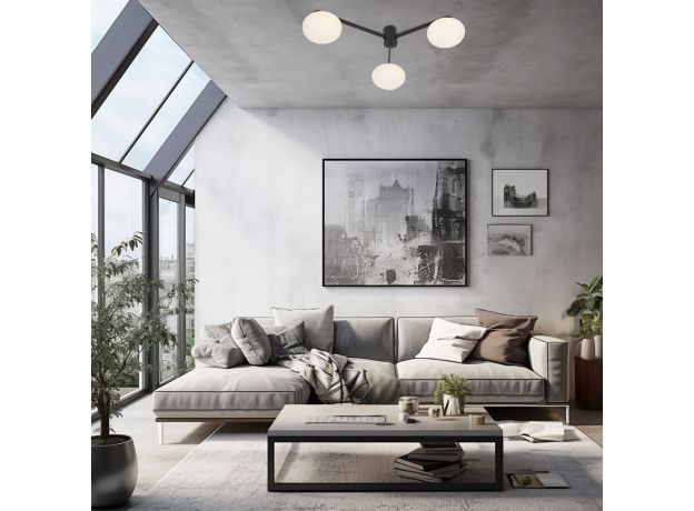 Потолочный светильник со стеклянными плафонами 70220/3 черный