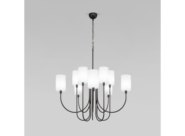 Умная подвесная люстра с тканевыми абажурами 60164/10 черный