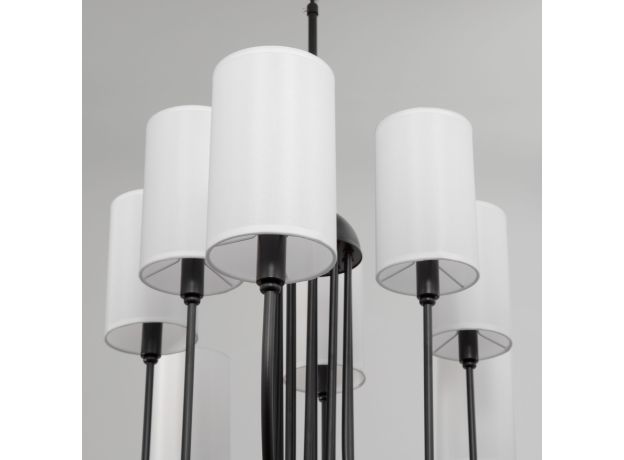 Умная подвесная люстра с тканевыми абажурами 60164/10 черный