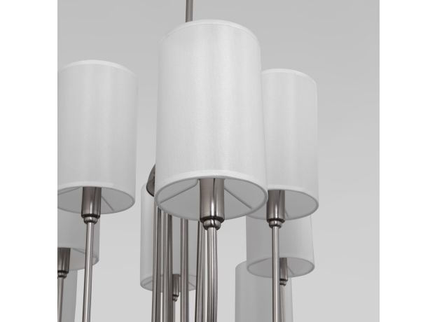 Умная подвесная люстра с тканевыми абажурами 60164/10 никель