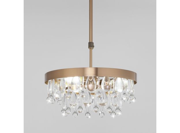 Умная потолочная люстра с хрусталем 60165/3 латунь