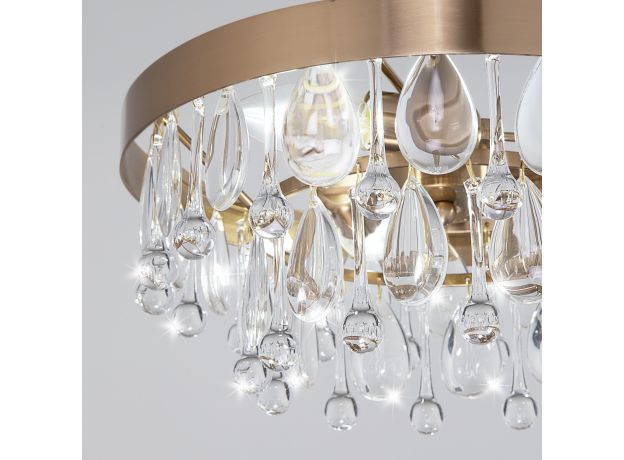 Умная потолочная люстра с хрусталем 60165/3 латунь
