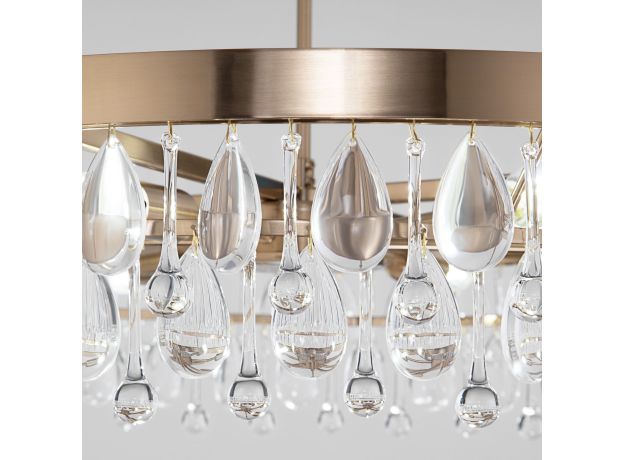 Умная потолочная люстра с хрусталем 60165/6 латунь