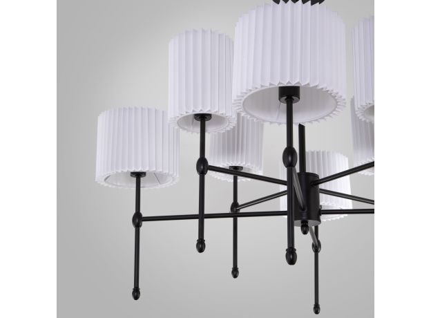 Умный потолочный светильник с тканевыми абажурами 60162/8 черный