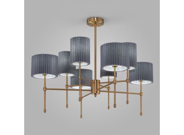 Умный потолочный светильник с тканевыми абажурами 60162/8 латунь