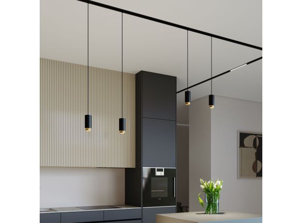 Трековый светильник для однофазного шинопровода Nubis GU10 чёрный/золото 85021/01