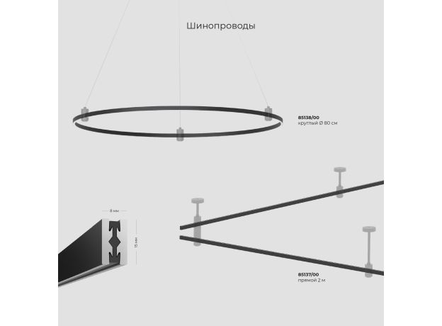 Esthetic Magnetic Трековый светильник 12W 3000K (чёрный) 85121/01