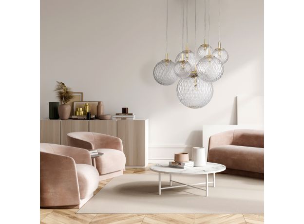 Подвесной светильник со стеклянными плафонами 4608 Cadix Gold