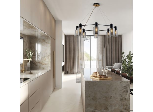 Подвесная люстра 70219/8 черный/античная бронза