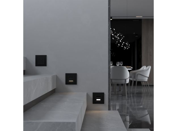 Поворотная встраиваемая LED подсветка Turn (черный матовый) W1154708