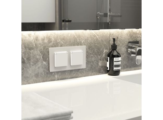 Рамка из стекла на 2 поста Senso белый soft-touch W0023101