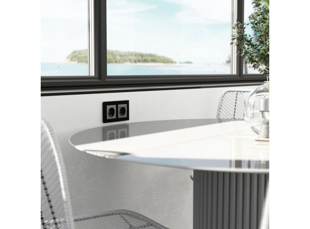 Рамка из стекла на 2 поста Senso черный soft-touch W0023108