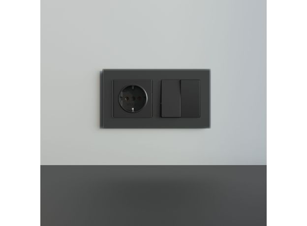 Рамка из стекла на 2 поста Senso черный soft-touch W0023108