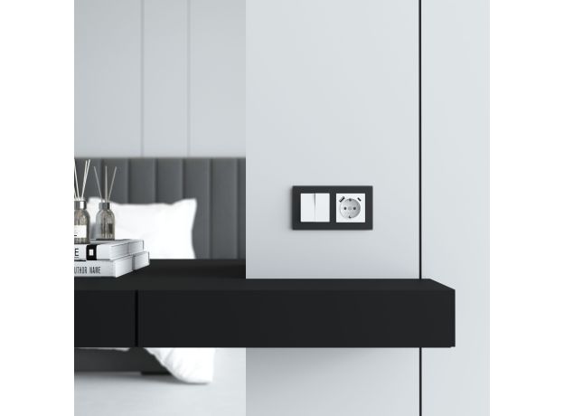 Рамка из стекла на 2 поста Senso черный soft-touch W0023108