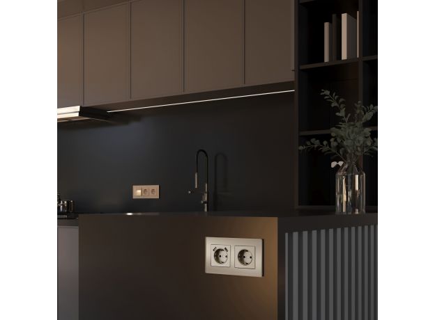 Рамка из стекла на 2 поста Senso шампань soft-touch W0023111