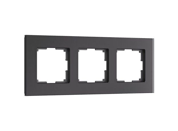 Рамка из стекла на 3 поста Senso черный soft-touch W0033108