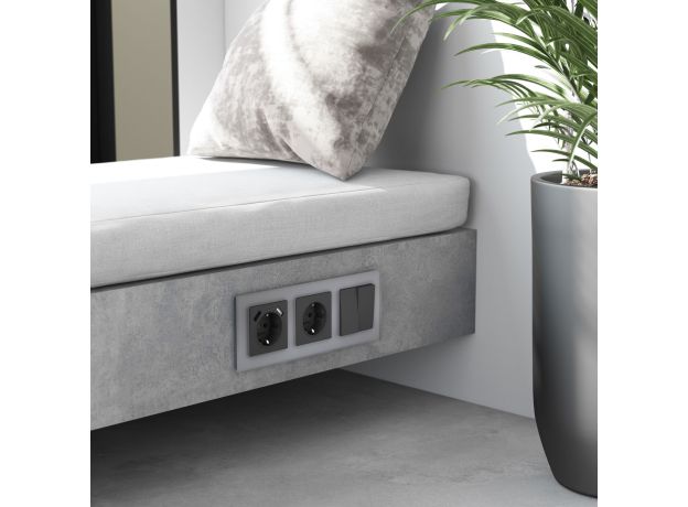 Рамка из стекла на 3 поста Senso серебряный soft-touch W0033106