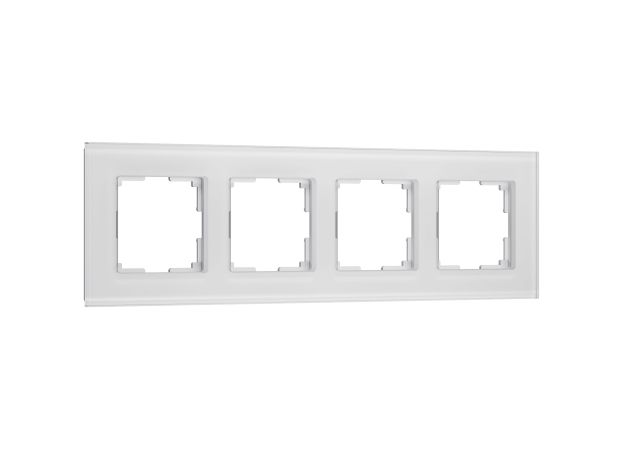 Рамка из стекла на 4 поста Senso белый soft-touch W0043101