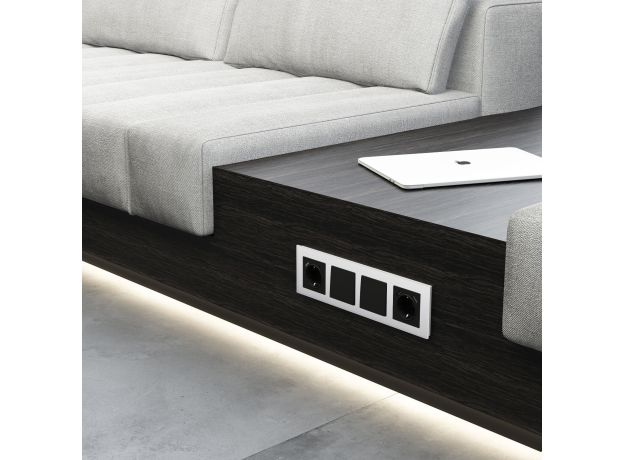 Рамка из стекла на 4 поста Senso белый soft-touch W0043101