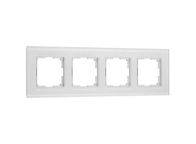 Рамка из стекла на 4 поста Senso белый soft-touch W0043101