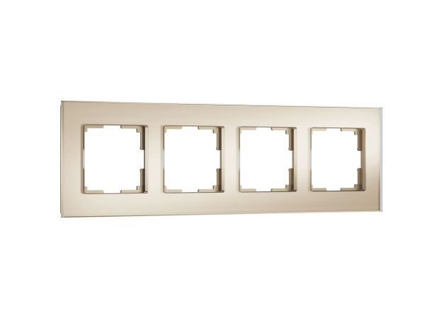 Рамка из стекла на 4 поста Senso шампань soft-touch W0043111