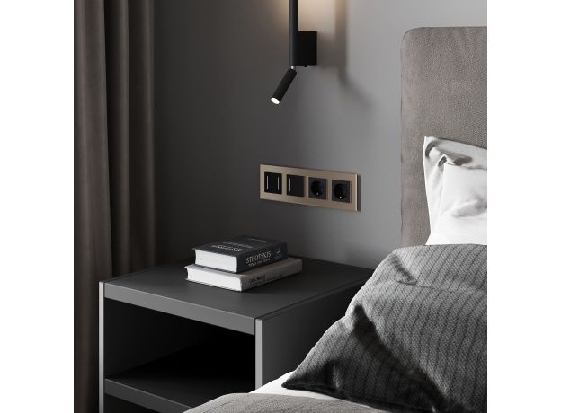 Рамка из стекла на 4 поста Senso шампань soft-touch W0043111