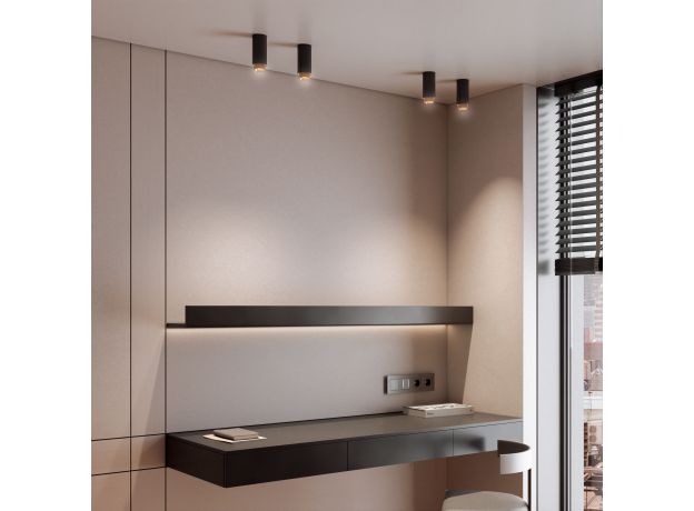 Светильник накладной Nubis GU10 чёрный/золото 25012/01