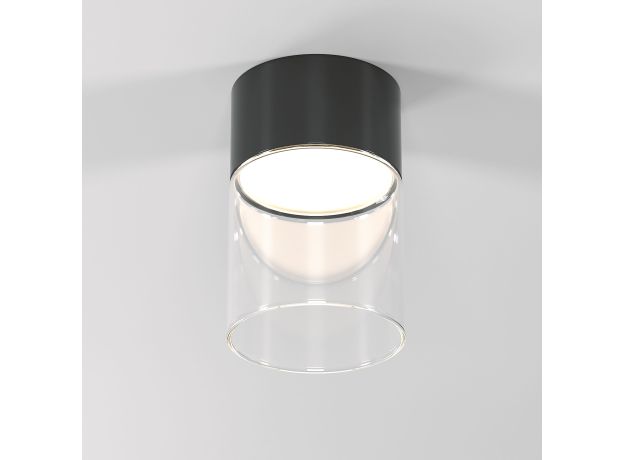 Светильник потолочный светодиодный 10W 4000К черный/прозрачный 25047/LED