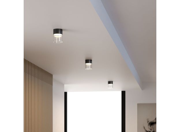 Светильник потолочный светодиодный 10W 4000К черный/прозрачный 25047/LED