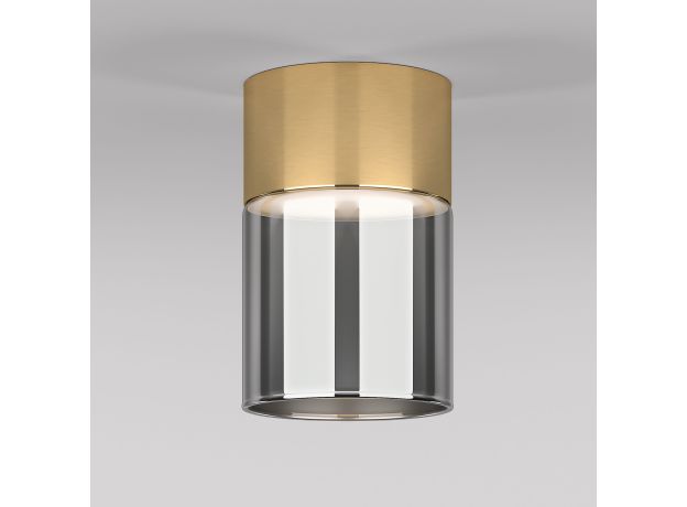 Светильник потолочный светодиодный 10W 4000К латунь/дымчатый 25047/LED