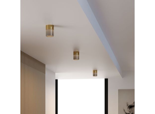 Светильник потолочный светодиодный 10W 4000К латунь/дымчатый 25047/LED