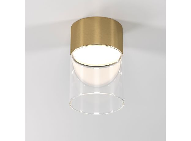 Светильник потолочный светодиодный 10W 4000К латунь/прозрачный 25047/LED