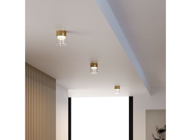 Светильник потолочный светодиодный 10W 4000К латунь/прозрачный 25047/LED