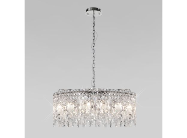 Умная подвесная люстра с прозрачным хрусталем 60159 хром