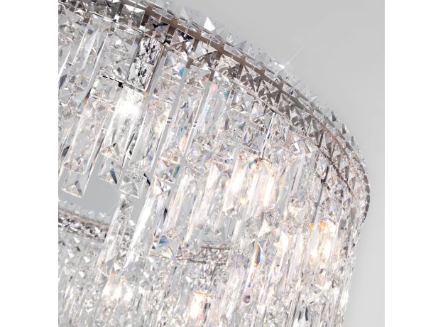 Умная подвесная люстра с прозрачным хрусталем 60159 хром