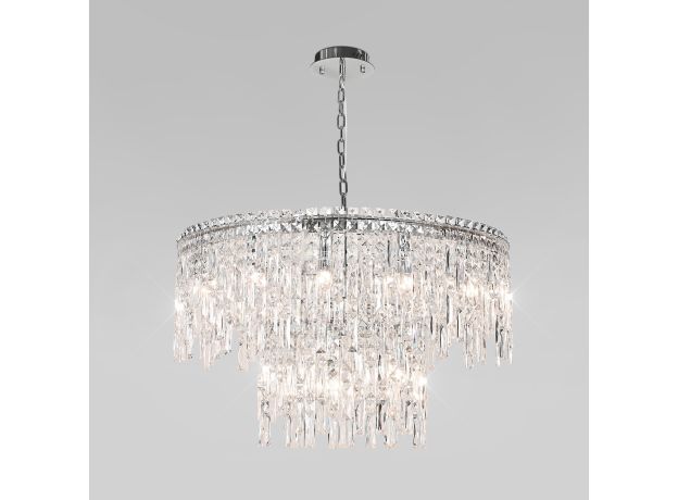 Умная подвесная люстра с прозрачным хрусталем 60160 хром