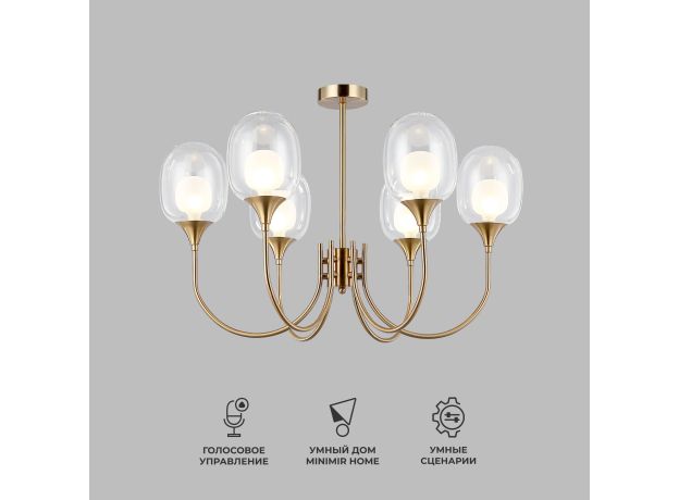 Умный потолочный светильник 70217/6 латунь