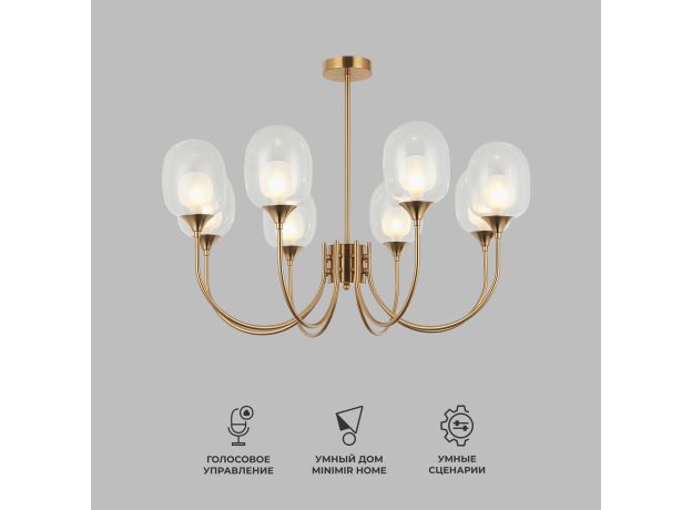 Умный потолочный светильник 70217/8 латунь