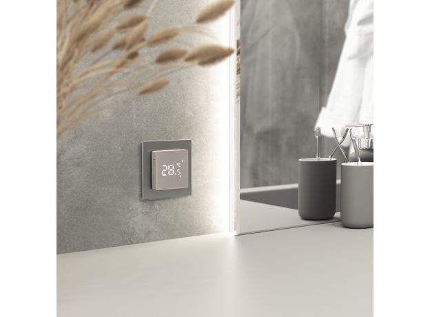 Умный сенсорный терморегулятор  для теплого пола дымчатый W1151217
