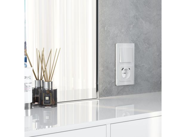 Клавиша для выключателя перекрестного (белый акрил) W1119041