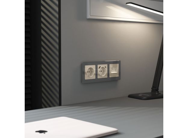 Накладка для двойной розетки Еthernet RJ-45 (айвори акрил) W1191143