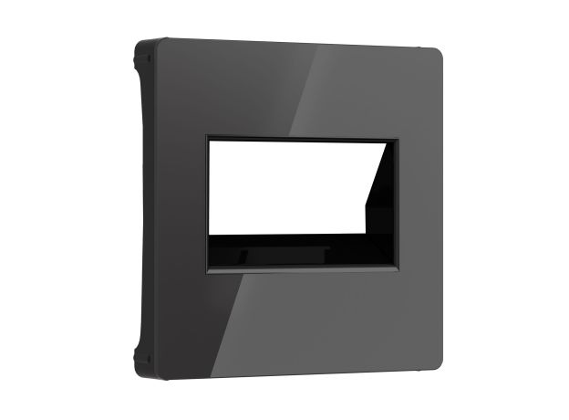 Накладка для двойной розетки Еthernet RJ-45 (черный акрил) W1191148
