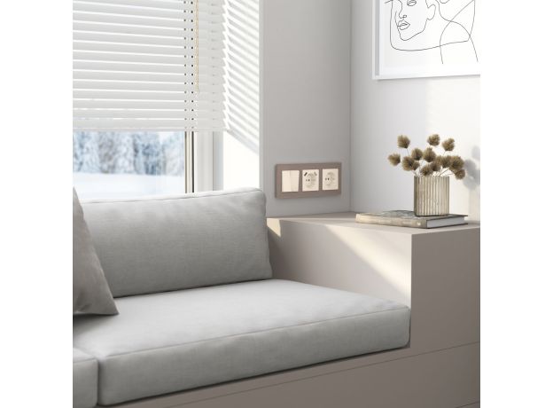 Накладка для розетки USB (айвори акрил) W1179543