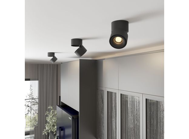 Накладной поворотный светодиодный светильник 15W 3000K черный матовый DLR031