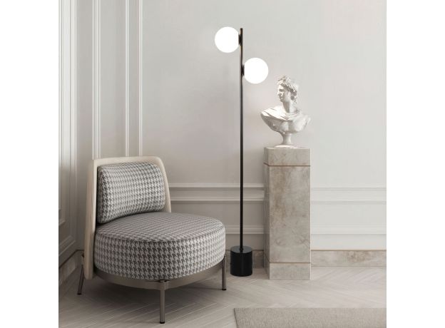 Напольный светильник с мраморным основанием 01158/2 черный