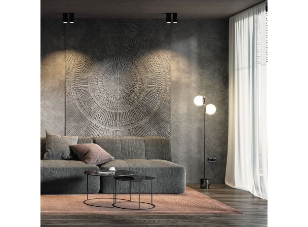 Напольный светильник с мраморным основанием 01158/2 черный